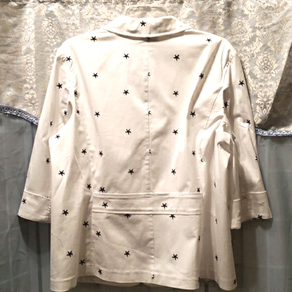 CHARTER CLUB STARFISH PRINT COTTON BLAZER SZ XL - Picture 6 of 8